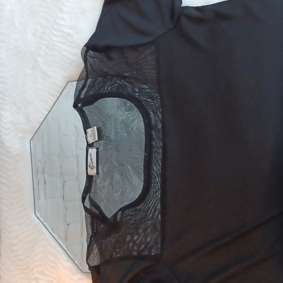 Womans Gionoa Sexy Black Mesh Shoulders & Back Top L - Picture 5 of 7